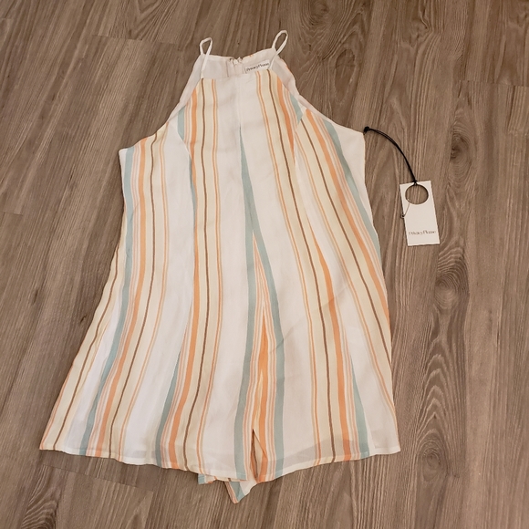 Privacy Please Lucca Romper in Multi Stripe - Picture 4 of 9